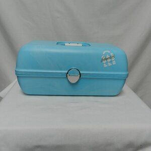 Caboodles of California Vintage Large Makeup Case Box 80s w/ Mirror 3 Tier blue